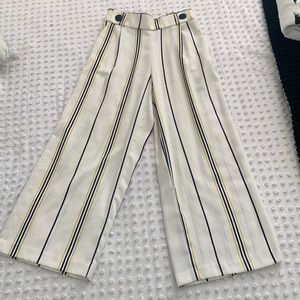 Zara pants, size XS, white with blue and yellow stripes